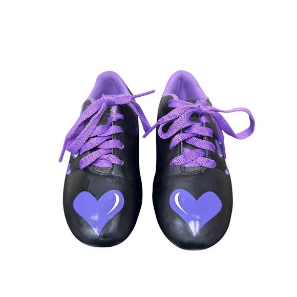 NWOT Diadora 11 Girls Purple Hearts Trax MD Jr Low Top Cleats Soccer Girly Grass - Picture 3 of 10